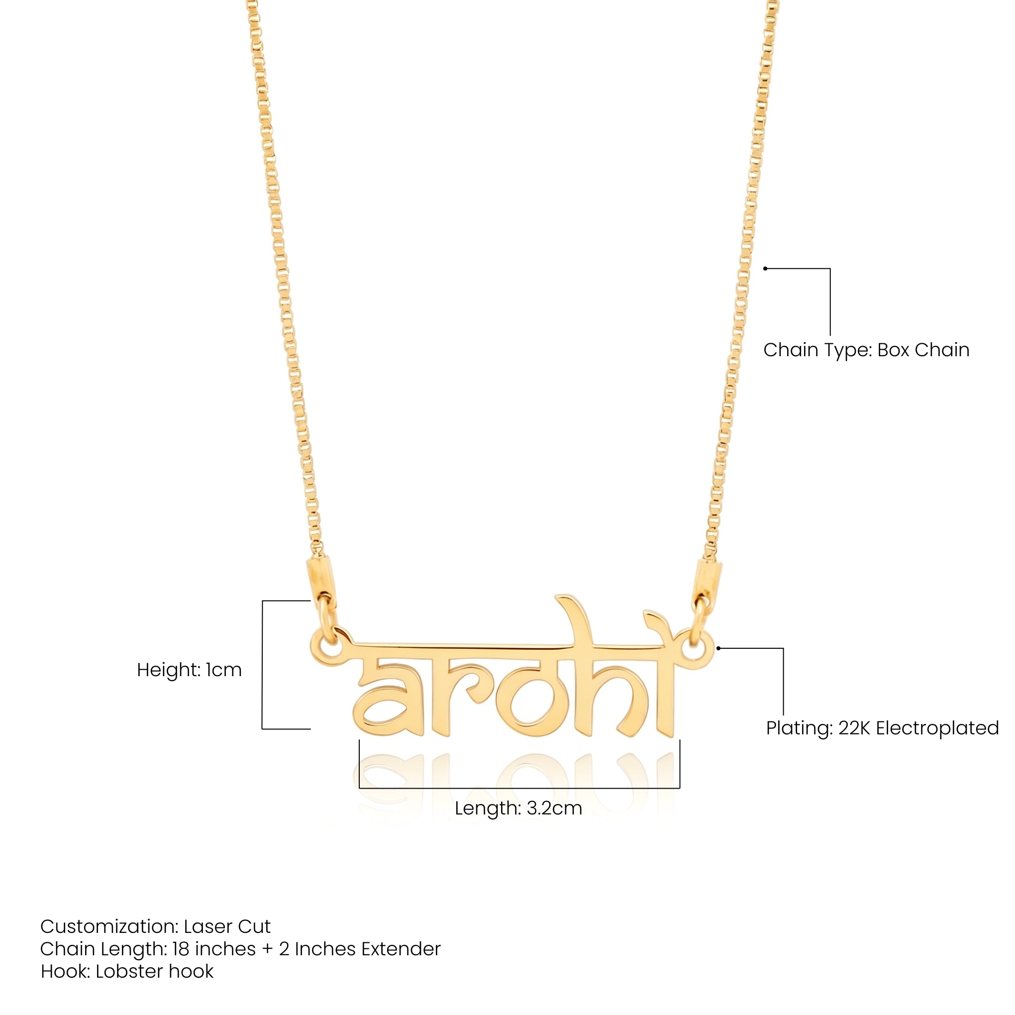 English Devanagari Name Necklace