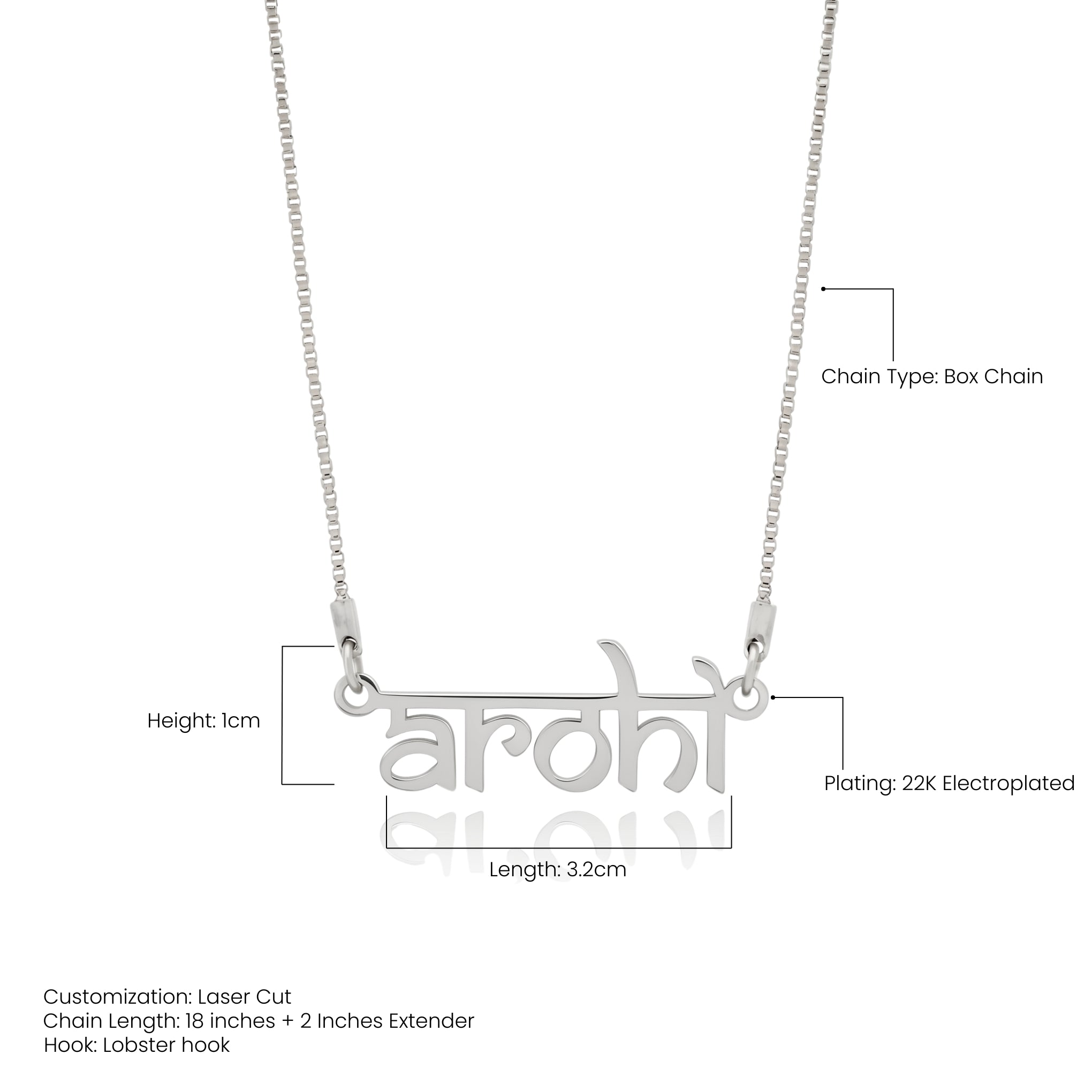 English Devanagari Name Necklace
