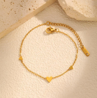 Triple Heart Gold Bracelet